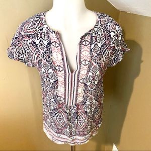 Fun 2 Fun Women’s Print Short Sleeve Tunic SZ XS